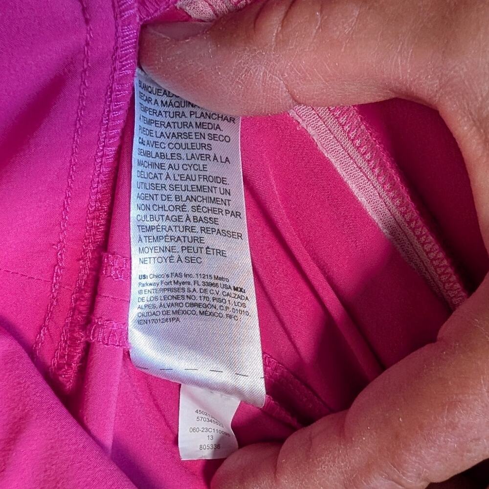 CHICOS cropped, lightweight PINK capri Pants,2/12, Stretchy performance, travel - Picture 12 of 12